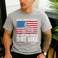Never Underestimate An Old Man With A Dirt Bike Grandpa Dad Men's Casual T-Shirt Sport Grey
