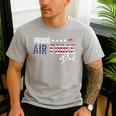 US Flag Proud Air Force Dad Men's Casual T-Shirt Sport Grey