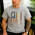 USA American Flag Archery Dad Men's Casual T-Shirt Sport Grey