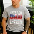Veteran Dad Like A Normal Dad But Cooler American Flag Men's Casual T-Shirt Sport Grey
