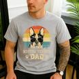 Vintage Boston Terrier Dad Dog Lovers Father's Day Tee Men's Casual T-Shirt Sport Grey