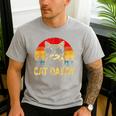 Vintage Cat Daddy Cat Lover Cat Dad Fathers Men's Casual T-Shirt Sport Grey Vintage Cat Daddy Cat Lover Cat Dad Fathers Men's Casual T-Shirt Sport Grey