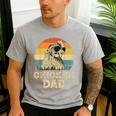 Vintage Chicken Dad Chicken Lovers Daddy Father's Day Men's Casual T-Shirt Sport Grey