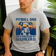 Vintage Pitbull Dad Like A Regular Dad But Cooler Men's Casual T-Shirt Sport Grey