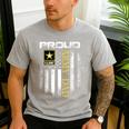 Vintage Proud Army Dad With American Flag Men's Casual T-Shirt Sport Grey