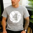 Volleyball Player 4 Volleyball Mom Dad Jersey Number 4 Men's Casual T-Shirt Sport Grey Volleyball Player 4 Volleyball Mom Dad Jersey Number 4 Men's Casual T-Shirt Sport Grey