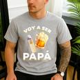 Voy Hacer Papa Ser Papa Voy A Ser Papa Dad To Be In Spanish Men's Casual T-Shirt Sport Grey