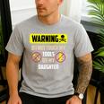 Warning Do Not Touch My Tools Or My Daughter Dad Men's Casual T-Shirt Sport Grey
