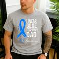 I Wear Blue For My Dad Shirt ALS Awareness Tshirt Men's Casual T-Shirt Sport Grey
