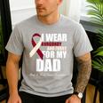 I Wear Burgundy Ivory For My Dad Oral Head Neck Cancer Men's Casual T-Shirt Sport Grey