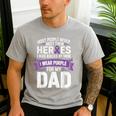 I Wear Purple For My Dad Pancreatic Cancer Support Men's Casual T-Shirt Sport Grey