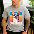Welsh Corgi Pembroke Dog Corgi Dad -Adults Small Classic Fit Short Sleeve Cotton Polyester Blend Men's Casual T-Shirt Sport Grey