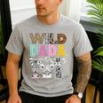 Wild Dada Zoo Theme Birthday Safari Jungle Matching Party Men's Casual T-Shirt Sport Grey