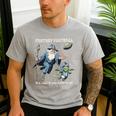 Wizard Dragon Fantasy Football Player Literal Dad Joke Men's Casual T-Shirt Sport Grey