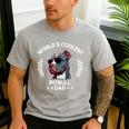 World's Coolest Dog Dad Papa Men Pitbull Men's Casual T-Shirt Sport Grey