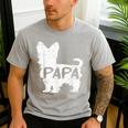 Yorkshire Terrier Papa Dog Puppy Doggie Pet Lover Yorkie Dad Men's Casual T-Shirt Sport Grey