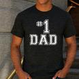 1 Dad Number One Father's Day Vintage Style Men's Casual T-Shirt Dark Grey