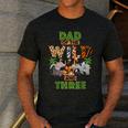 3rd Birthday Zoo Safari Jungle Dad Of The Wild And Three Men's Casual T-Shirt Dark Grey
