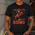 Ain't My First Rodeo Bull Riding Cowboy Dad Rider Boy Men Men's Casual T-Shirt Dark Grey