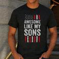 American Flag Dad Mom Awesome Like My Sons Men's Casual T-Shirt Dark Grey