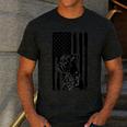 American Flag USA Patriot Boxer Dog Dad Men's Casual T-Shirt Dark Grey