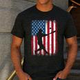 American Flag Vintage Baseball Flag Dad Mom Tee T-Shirt Men's Casual T-Shirt Dark Grey