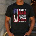 Army Dad Because I Raised A Man With Balls Men's Casual T-Shirt Dark Grey