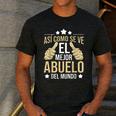 Así Como Se Ve El Mejor Abuelo Del Mundo Grandfather Dad Men's Casual T-Shirt Dark Grey