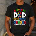Autism Dad Puzzle Ribbon Proud Son Hero Autism Awareness Men's Casual T-Shirt Dark Grey Autism Dad Puzzle Ribbon Proud Son Hero Autism Awareness Men's Casual T-Shirt Dark Grey