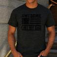 Awesome Like My Dad Fathers Day Usa Flag Dad Husband Family Men's Casual T-Shirt Dark Grey