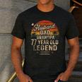 Back Legend Husband Dad Grandpa 77 Year Old 77th Birthday Men's Casual T-Shirt Dark Grey