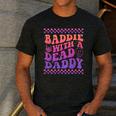 Baddie With A Dead Daddy Dead Dad Club Baddie On Back Men's Casual T-Shirt Dark Grey