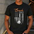 Baseball Coach Dad Like A Normal Dad Only Cooler USA Flag Men's Casual T-Shirt Dark Grey