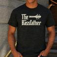 The Bassfather Distressed Bass Player Dad Fathers Day Men's Casual T-Shirt Dark Grey