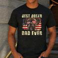 Best Boxer Dad Ever USA Flag American Dog Animal Lover Men's Casual T-Shirt Dark Grey