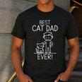 Best Cat Dad Ever Fun Line Art Illustration Men's Casual T-Shirt Dark Grey