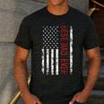 Best Dad Ever US American Flag Gift For Father's Day Short Sleeve Men's Casual T-Shirt Dark Grey