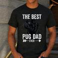Best Pug Dad Ever Fathers Day Cute Daddy Dad Pug Men's Casual T-Shirt Dark Grey