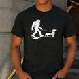 Bigfoot Walking Dachshund Tee Wiener Dog Dad Men's Casual T-Shirt Dark Grey