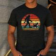 Bigfoot Walking a Dog Bernedoodle Dog Dad Men's Casual T-Shirt Dark Grey