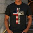 Blessed Dad Christian From Daughter Son Jesus Patriotic Men's Casual T-Shirt Dark Grey