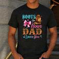 Boots Or Bows Dad Loves You Gender Reveal Daddy Men's Casual T-Shirt Dark Grey Boots Or Bows Dad Loves You Gender Reveal Daddy Men's Casual T-Shirt Dark Grey