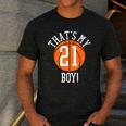 My Boy 21 Basketball Number 21 Jersey Basketball Mom Dad Men's Casual T-Shirt Dark Grey