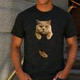 British Shorthair Cat Pocket Cat Mom Cat Dad Cat Lover Men's Casual T-Shirt Dark Grey