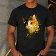Calico Cat With Flowers For Mom Dad Women Men Kids Botanical Men's Casual T-Shirt Dark Grey