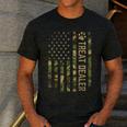 Camo Cat Treat Dealer American Flag US Cat Dad 4th Of July For Men Women Men's Casual T-Shirt Dark Grey