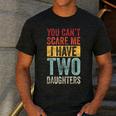 You Can't Scare Me I Have Two Daughters Dad Father Men's Casual T-Shirt Dark Grey