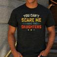 You Can't Scare Me I Have Two Daughters Dad Papa Men's Casual T-Shirt Dark Grey