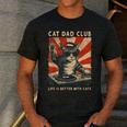 Cat Dad Club Life Is Better With Cats Cat Dad Cat Men's Casual T-Shirt Dark Grey