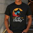 Cat Daddy Vintage 80s Style Cat Retro Sunglasses Distressed Men's Casual T-Shirt Dark Grey